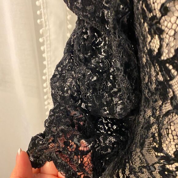 Maje lace flocked blouse, size M - Picture 6 of 7